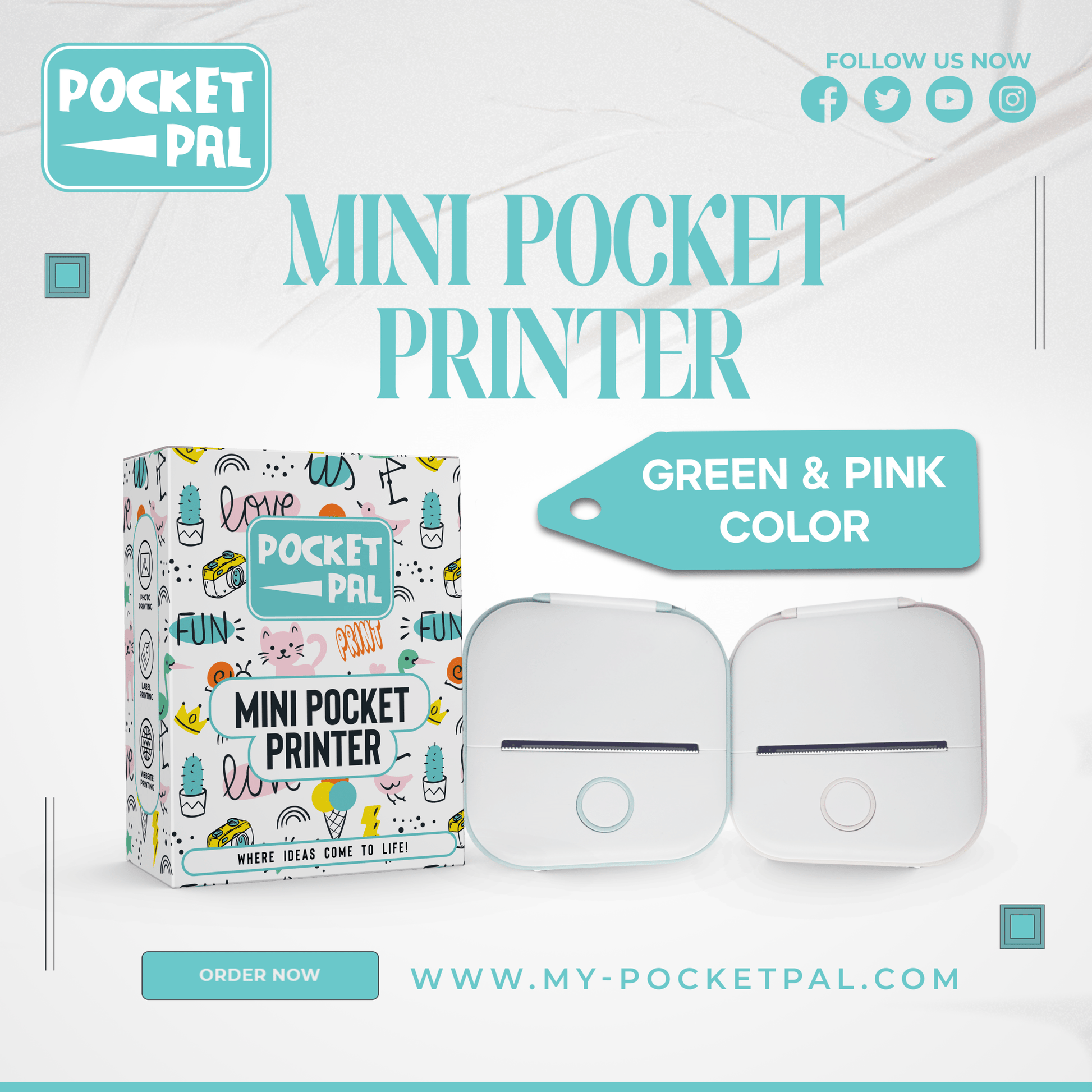 PocketPal™ Mini Sticker Printer - Print Anywhere!